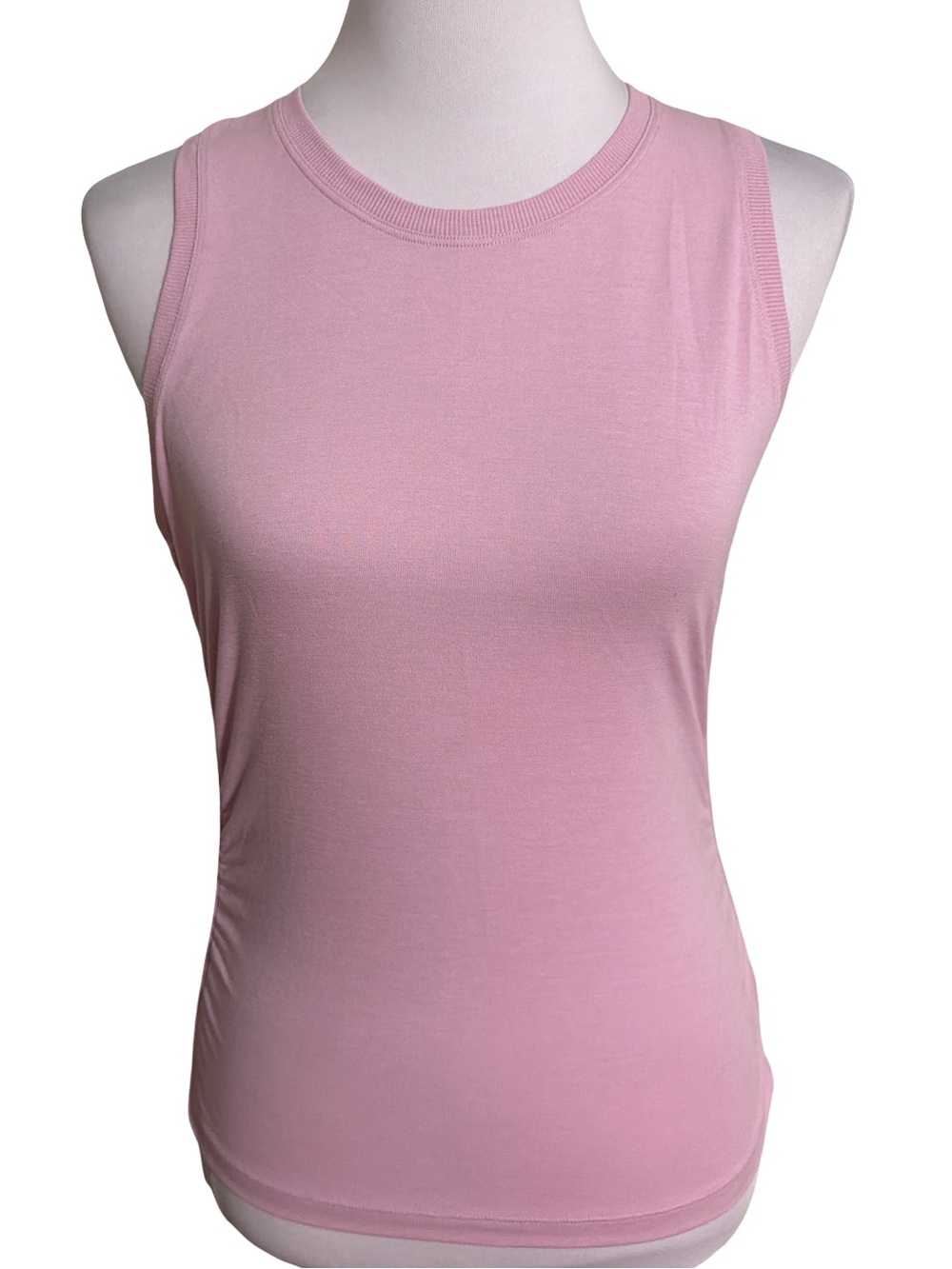 Athleta Dusty Pink Ribbed Crewneck Tank Top